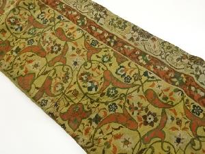 縞に花唐草模様織出し名古屋帯